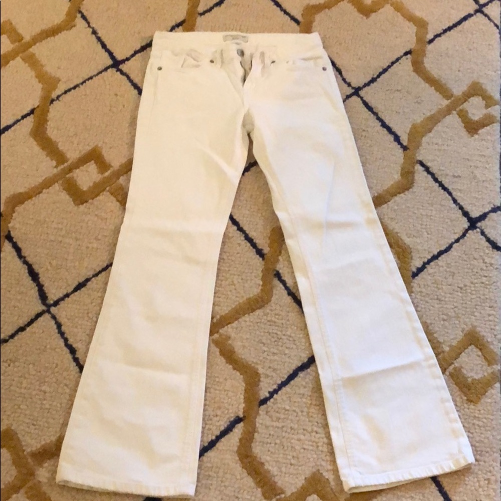 Banana Republic white denim, boot cut jeans